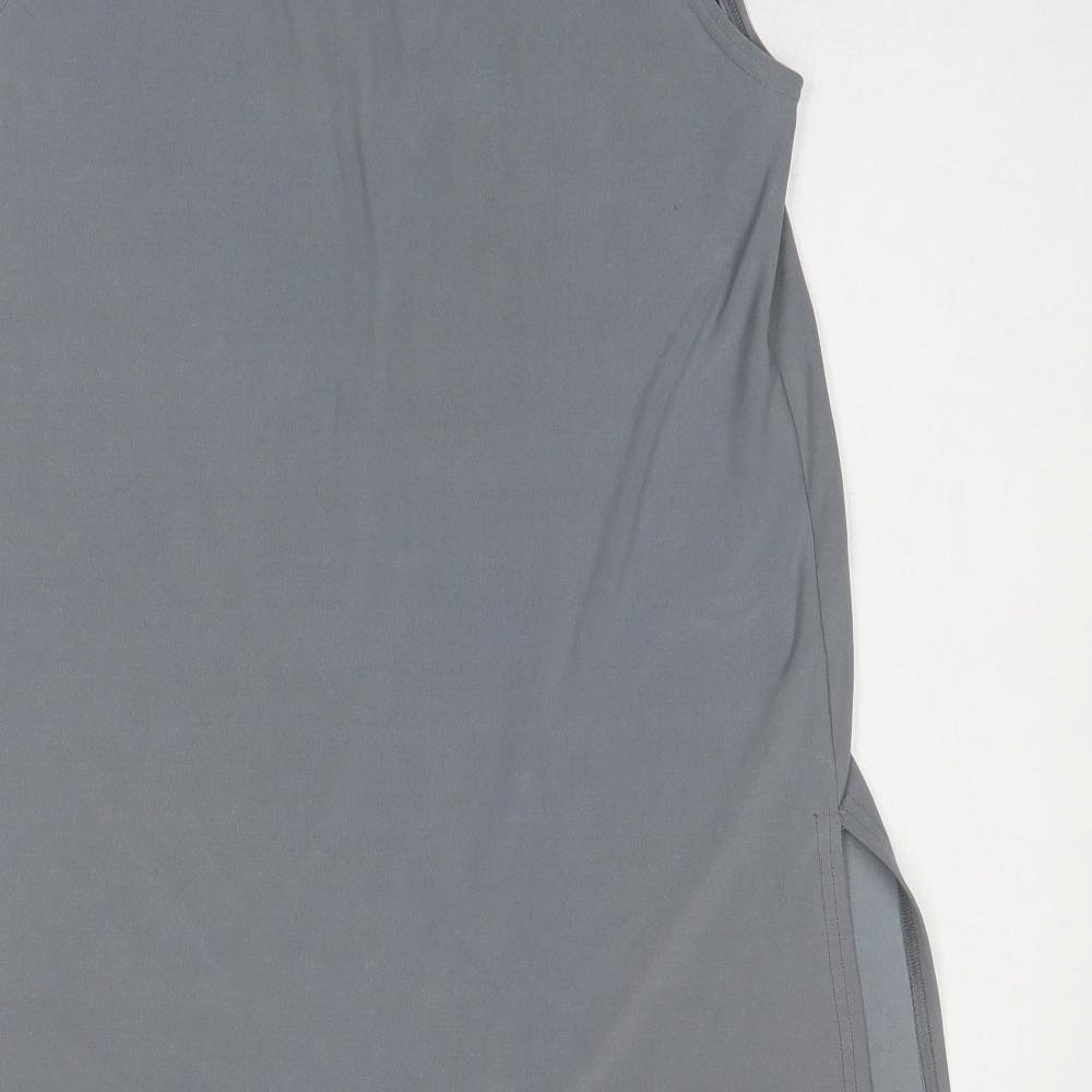 Occasions Womens Grey Polyester Basic Blouse Size 10 Round Neck
