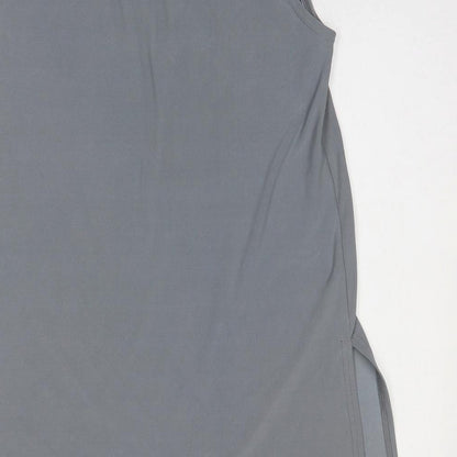Occasions Womens Grey Polyester Basic Blouse Size 10 Round Neck