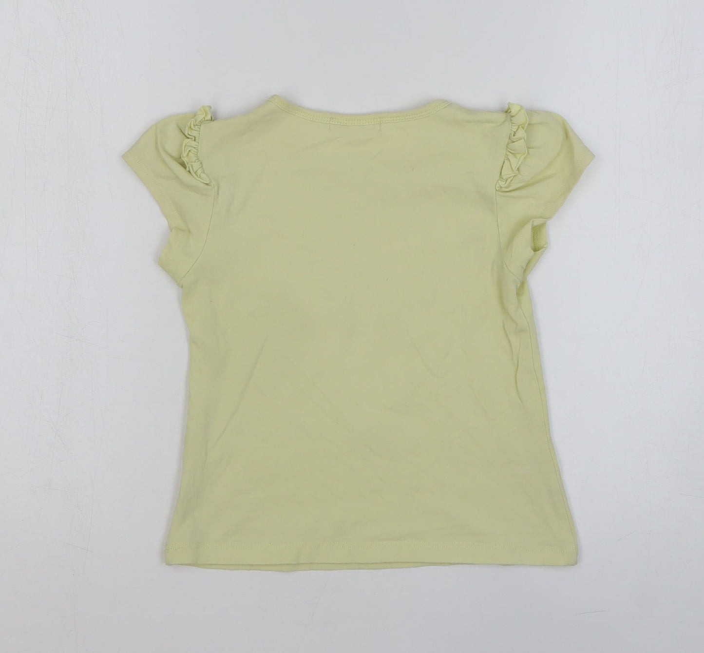 Jona Michelle Girls Yellow Cotton Basic T-Shirt Size 7 Years Round Neck Pullover