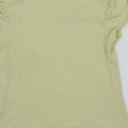 Jona Michelle Girls Yellow Cotton Basic T-Shirt Size 7 Years Round Neck Pullover