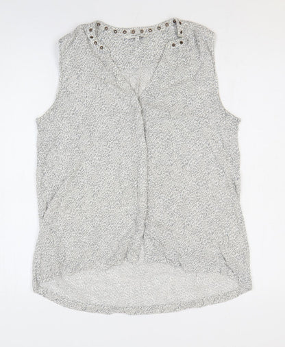 Womens UK Size 8 Sandwich Grey Basic Button-Up