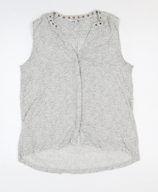 Womens UK Size 8 Sandwich Grey Basic Button-Up