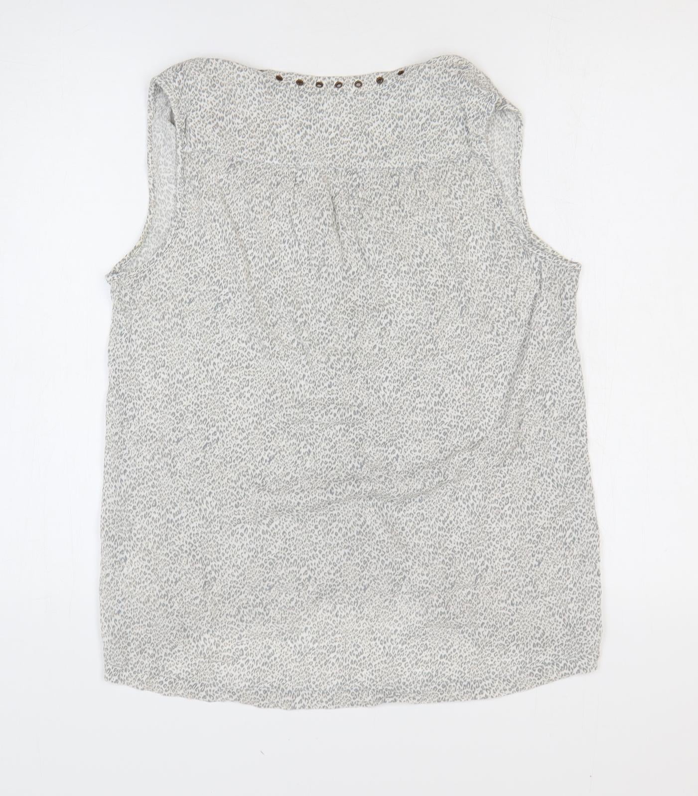 Womens UK Size 8 Sandwich Grey Basic Button-Up