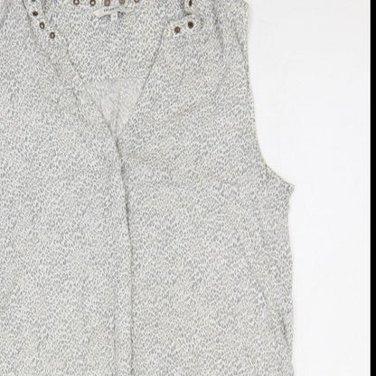 Womens UK Size 8 Sandwich Grey Basic Button-Up