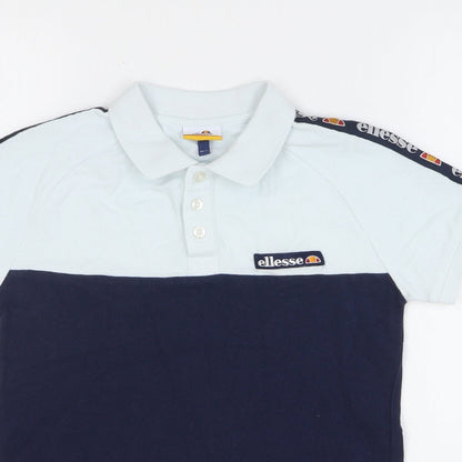 ellesse Boys Blue Cotton Basic Polo Size 10-11 Years Collared Button