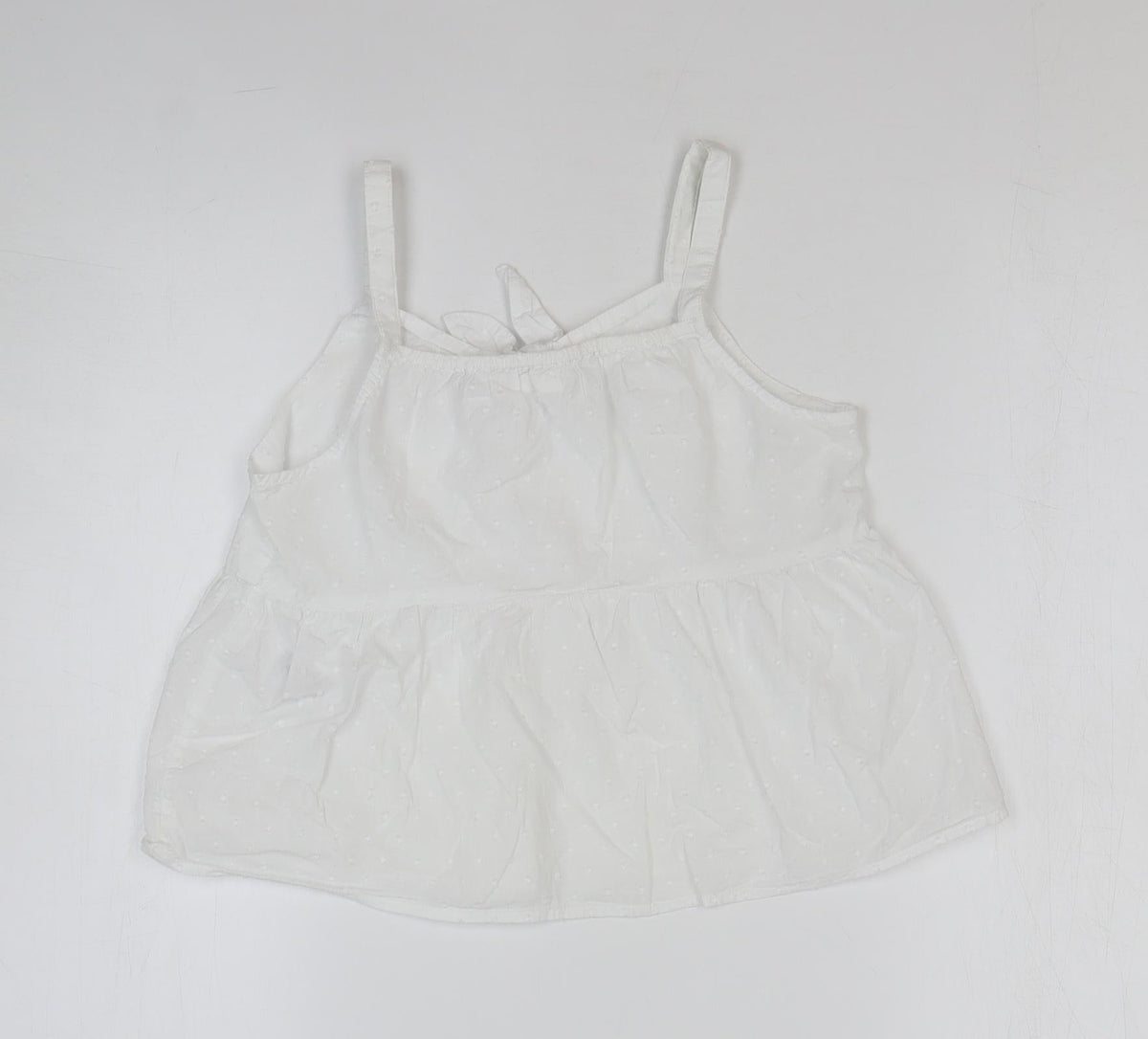 NEXT Girls White 100% Cotton Basic Tank Size 9 Years Square Neck Pullover