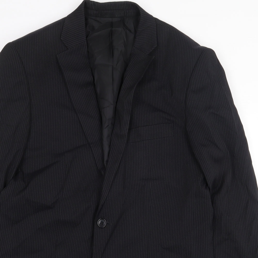 F&F Mens Black Polyester Jacket Blazer Size 38