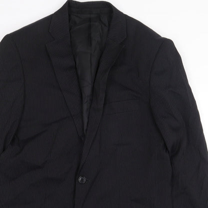 F&F Mens Black Polyester Jacket Blazer Size 38