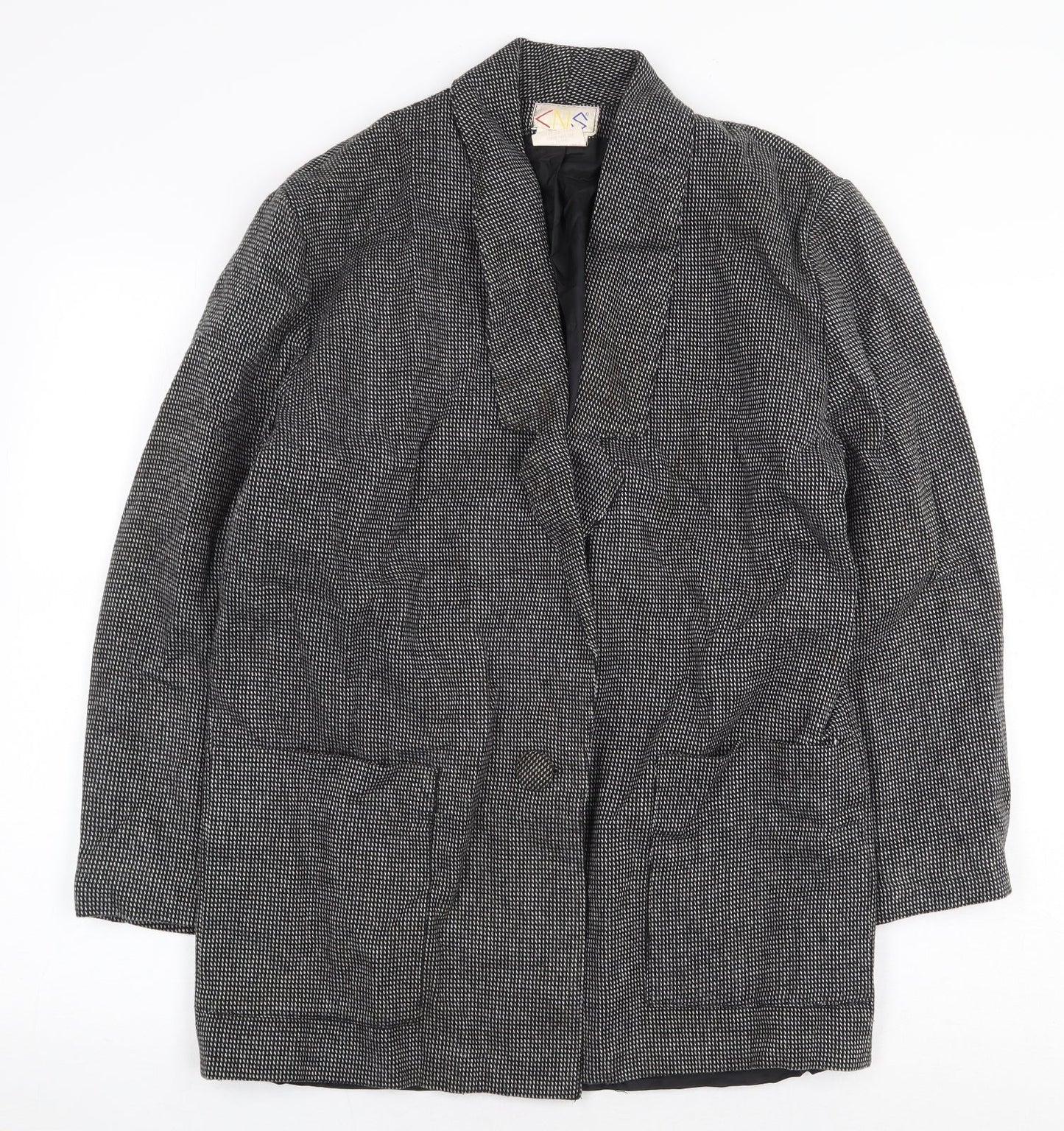 CNS Womens Grey Geometric Jacket Size 10 Button