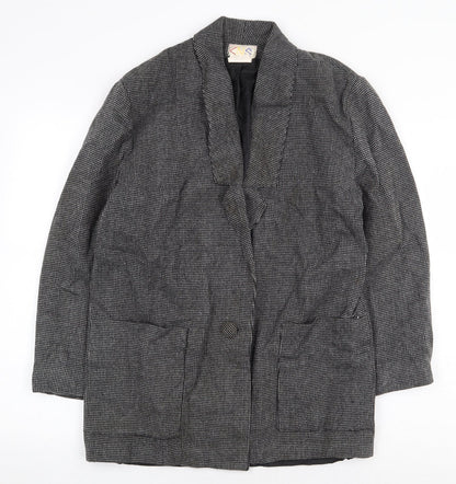 CNS Womens Grey Geometric Jacket Size 10 Button