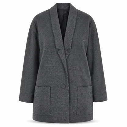CNS Womens Grey Geometric Jacket Size 10 Button