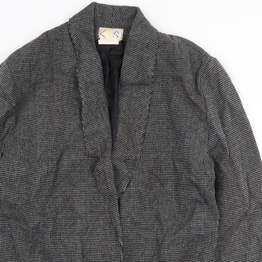 CNS Womens Grey Geometric Jacket Size 10 Button