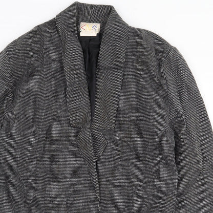 CNS Womens Grey Geometric Jacket Size 10 Button