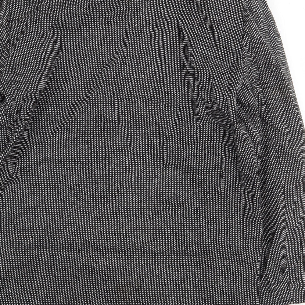 CNS Womens Grey Geometric Jacket Size 10 Button