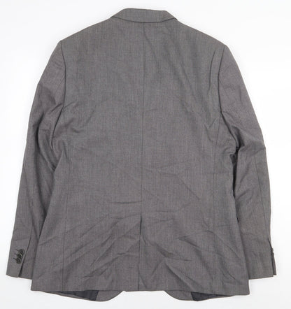 Mens UK Size 42 River Island Regular Grey Suit Jacket