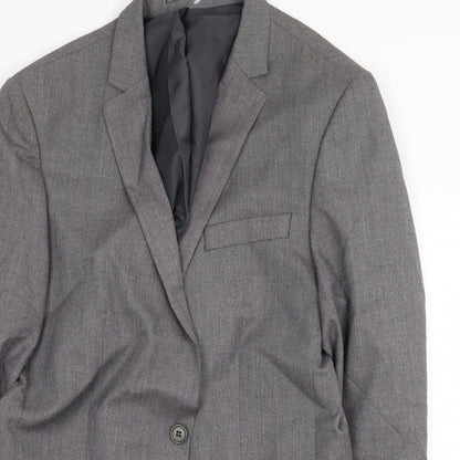 Mens UK Size 42 River Island Regular Grey Suit Jacket