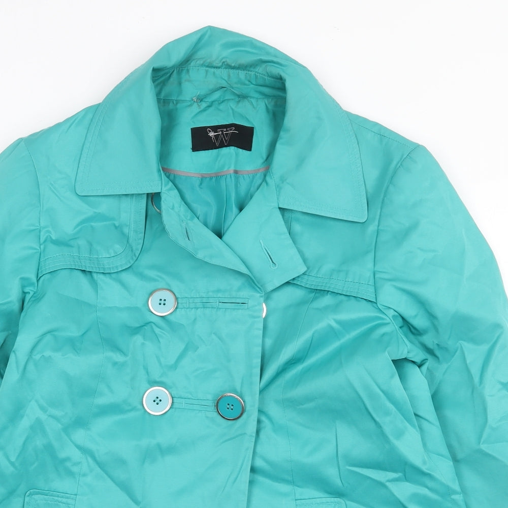 Womens UK Size 12 BHS Green Pea Coat