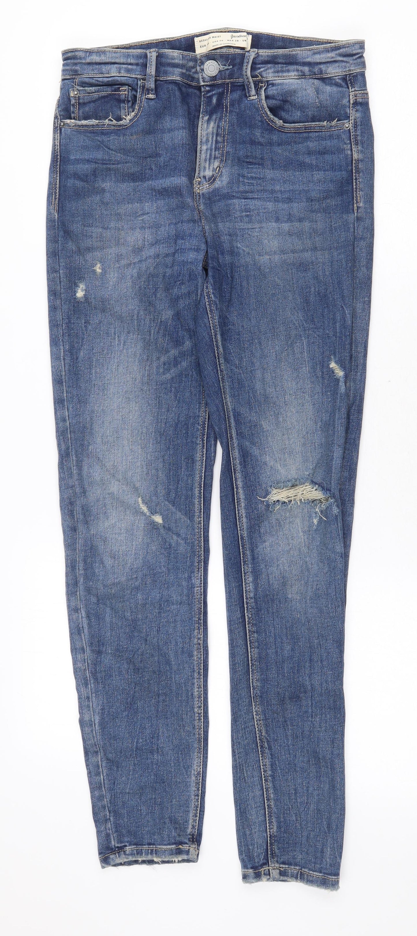 NEXT Womens Blue Cotton Skinny Jeans Size 10 Regular Zip