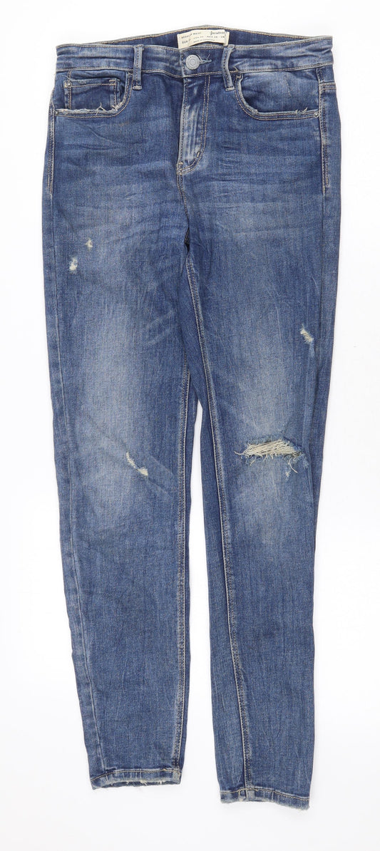 NEXT Womens Blue Cotton Skinny Jeans Size 10 Regular Zip