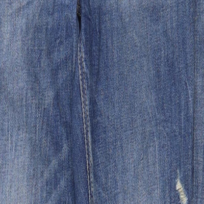 NEXT Womens Blue Cotton Skinny Jeans Size 10 Regular Zip