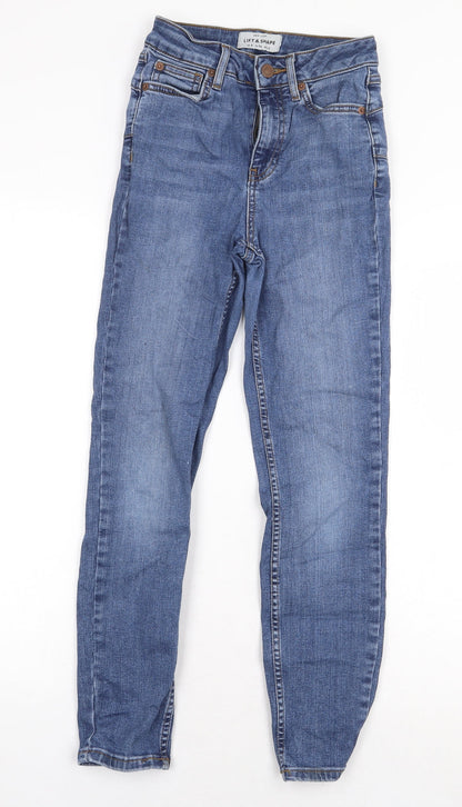 New Look Womens Blue Cotton Skinny Jeans Size 6 Regular Zip