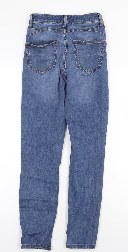 New Look Womens Blue Cotton Skinny Jeans Size 6 Regular Zip