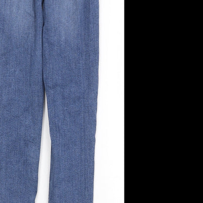 New Look Womens Blue Cotton Skinny Jeans Size 6 Regular Zip
