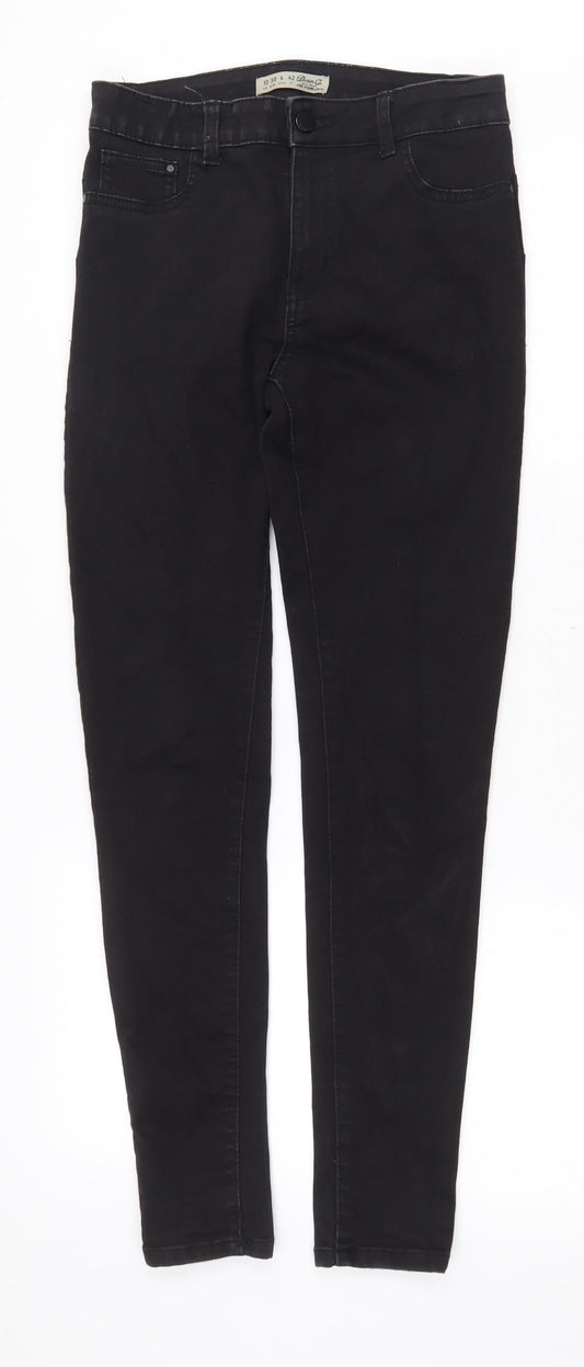 Denim & Co. Womens Black Cotton Skinny Jeans Size 10 Regular Zip