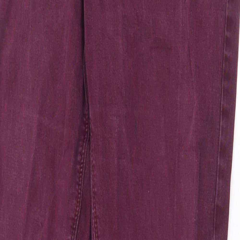 Dorothy Perkins Womens Purple Cotton Skinny Jeans Size 12 Regular Zip
