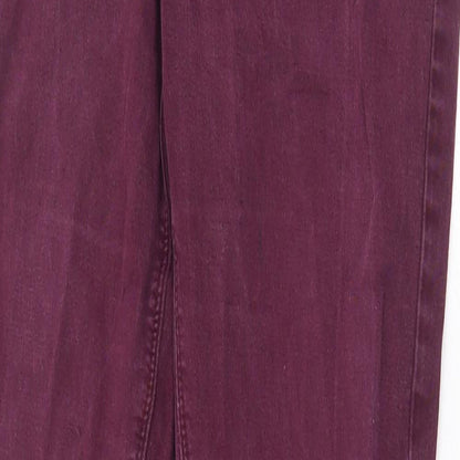 Dorothy Perkins Womens Purple Cotton Skinny Jeans Size 12 Regular Zip