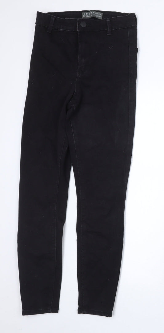 Denim & Co. Womens Black Cotton Skinny Jeans Size 6 Regular Zip