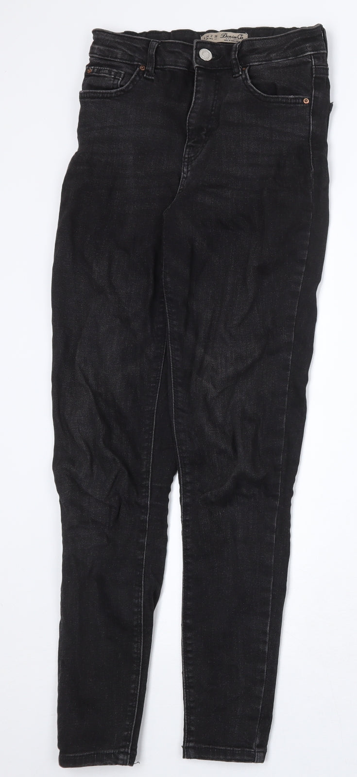 Denim & Co. Womens Grey Cotton Skinny Jeans Size 6 Regular Zip