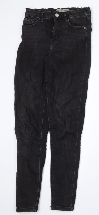 Denim & Co. Womens Grey Cotton Skinny Jeans Size 6 Regular Zip