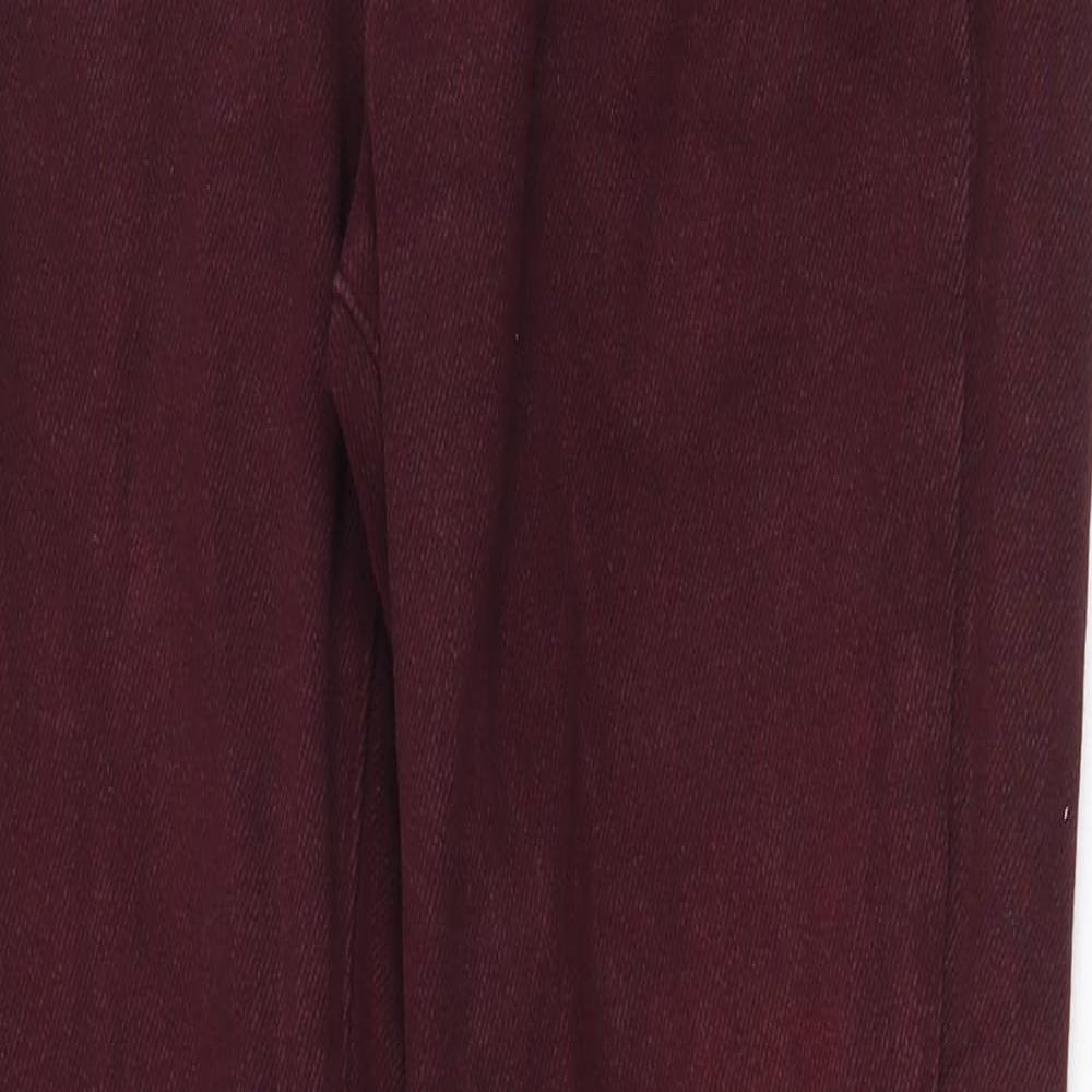 New Look Womens Red Cotton Straight Jeans Size 12 Regular Zip