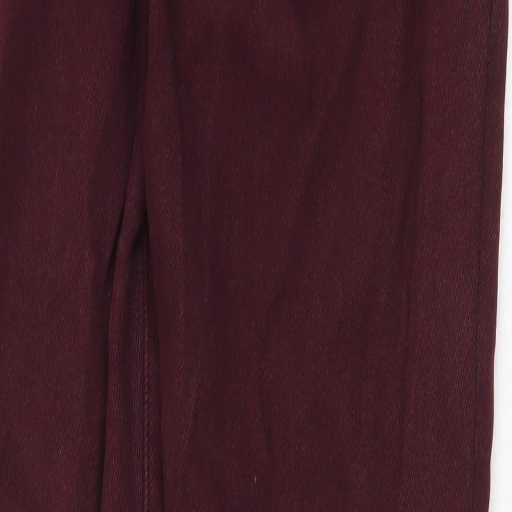 New Look Womens Red Cotton Straight Jeans Size 12 Regular Zip