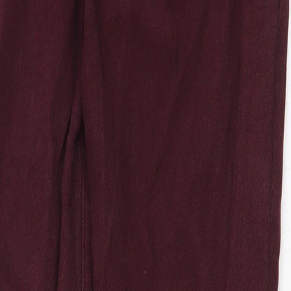 New Look Womens Red Cotton Straight Jeans Size 12 Regular Zip