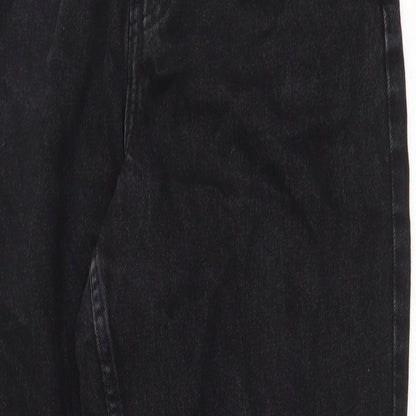 Denim & Co. Womens Black Cotton Straight Jeans Size 10 Regular Zip