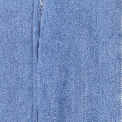 Missguided Womens Blue Cotton Straight Jeans Size 8 Regular Zip