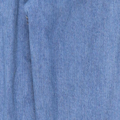 Missguided Womens Blue Cotton Straight Jeans Size 8 Regular Zip