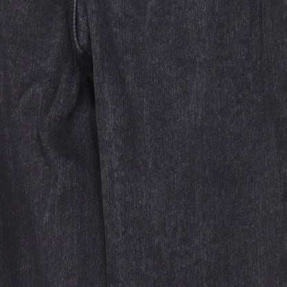 New Look Womens Grey Cotton Straight Jeans Size 8 Regular Zip