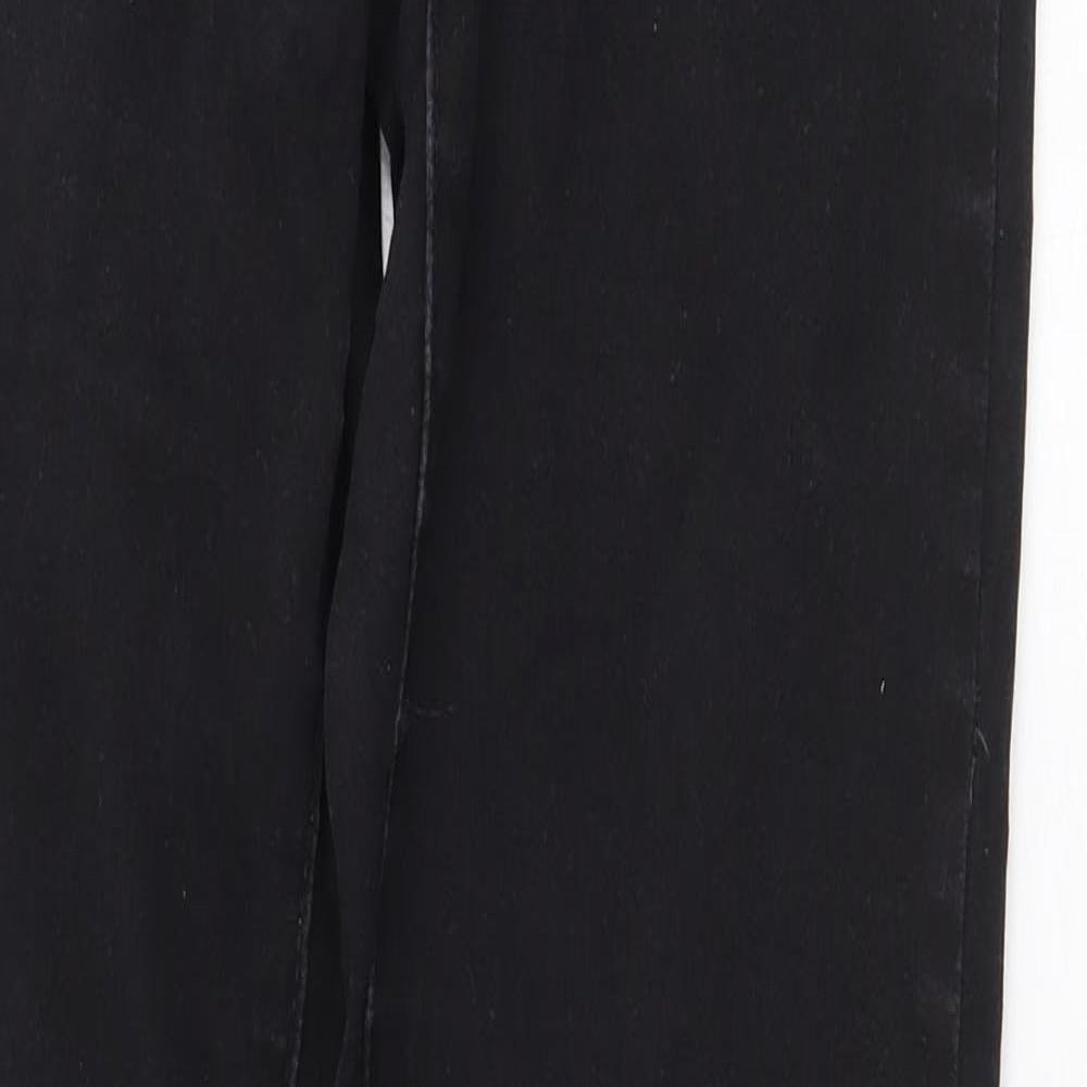 Denim & Co. Womens Black Cotton Straight Jeans Size 8 Regular Zip