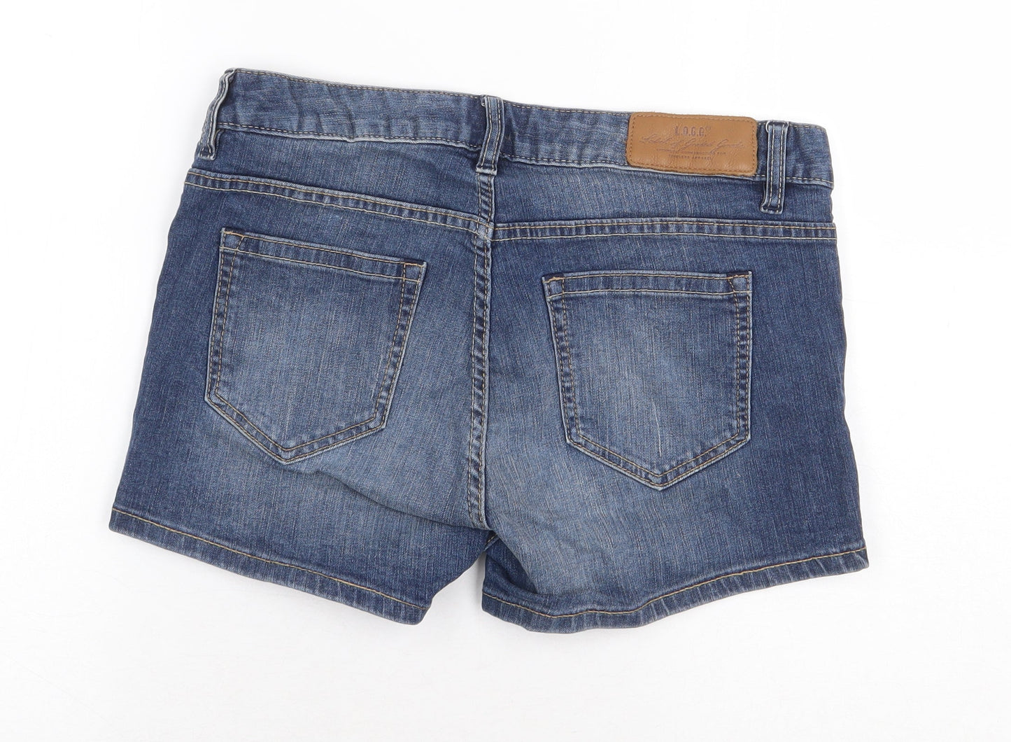 H&M Womens Blue Cotton Hot Pants Shorts Size 30 in Regular Zip