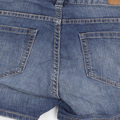 H&M Womens Blue Cotton Hot Pants Shorts Size 30 in Regular Zip