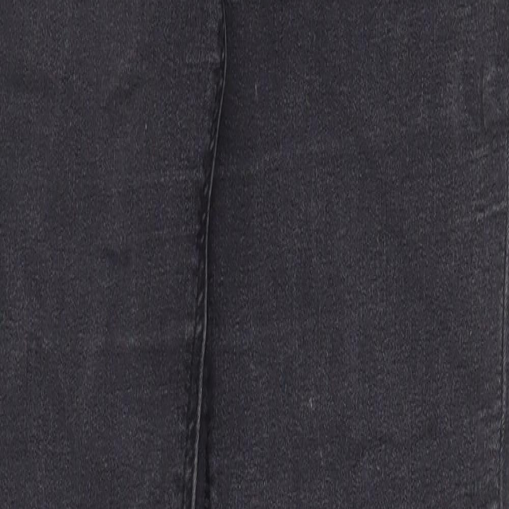 Topshop Womens Grey Cotton Straight Jeans Size 28 in Regular Zip