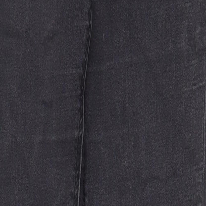 Topshop Womens Grey Cotton Straight Jeans Size 28 in Regular Zip