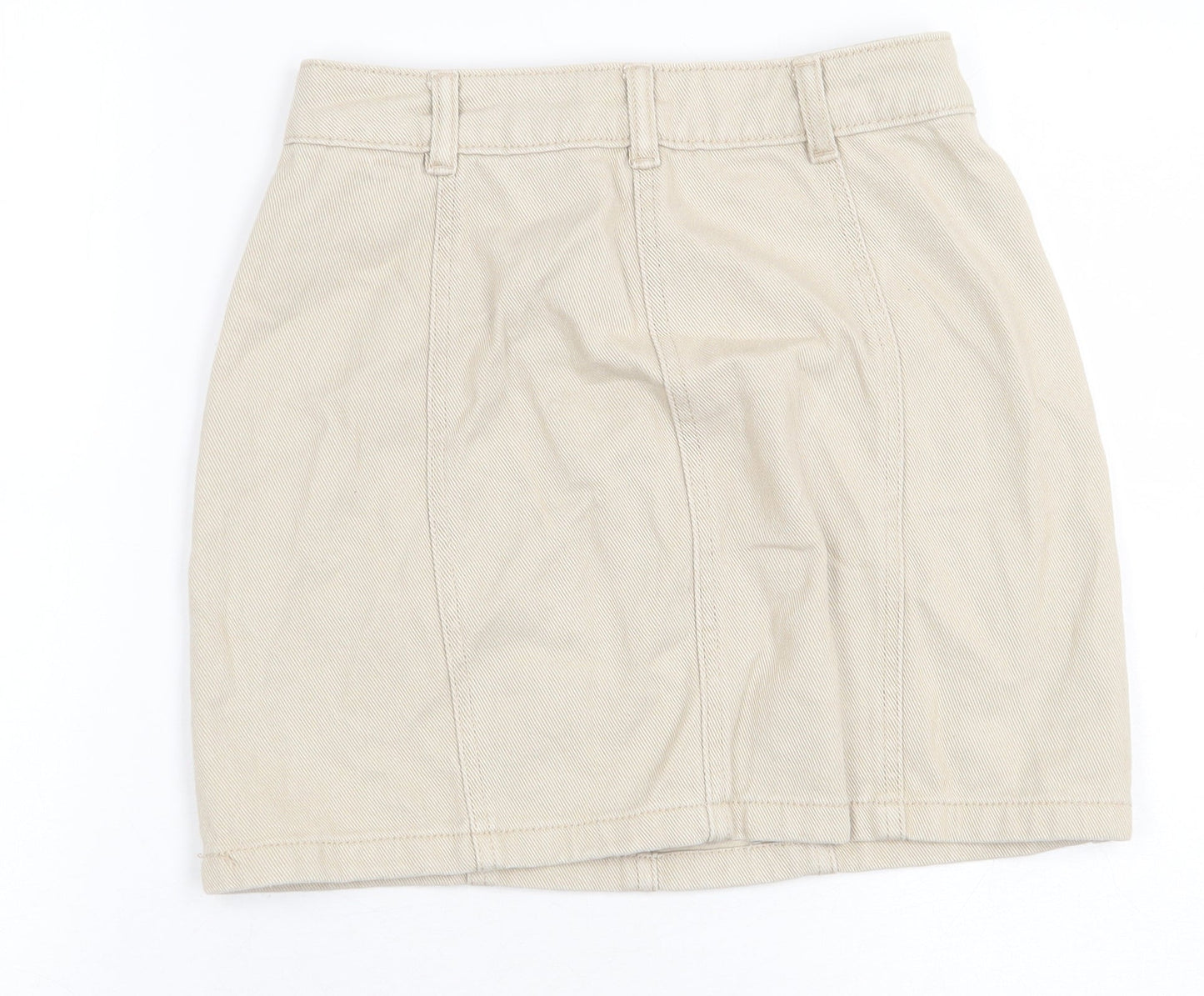 Pull Womens Beige Cotton Cargo Skirt Size S Zip