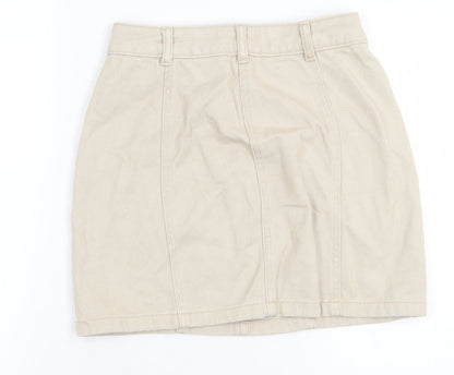 Pull Womens Beige Cotton Cargo Skirt Size S Zip