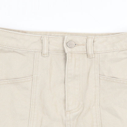 Pull Womens Beige Cotton Cargo Skirt Size S Zip