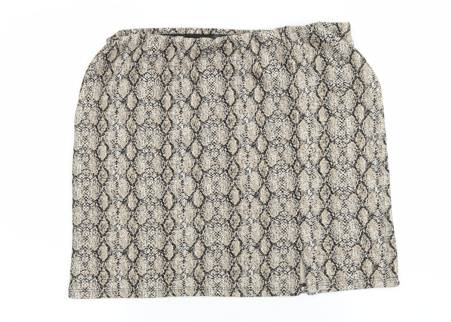 Primark Womens Brown Geometric Polyester A-Line Skirt Size 14