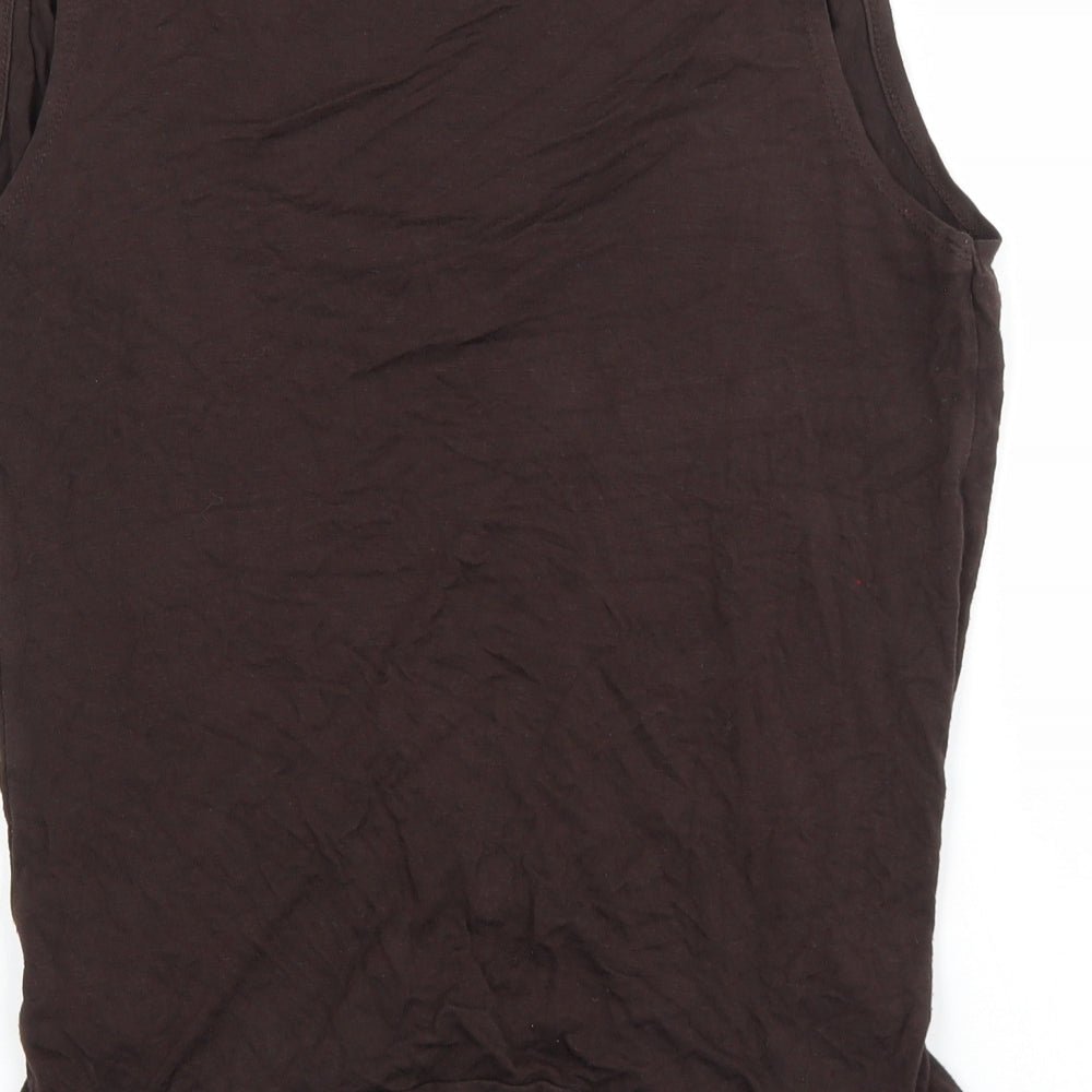 Womens UK Size 14 Dorothy Perkins Brown Wrap Tank